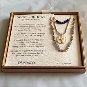 Demdaco Gold and Blue Necklace Set